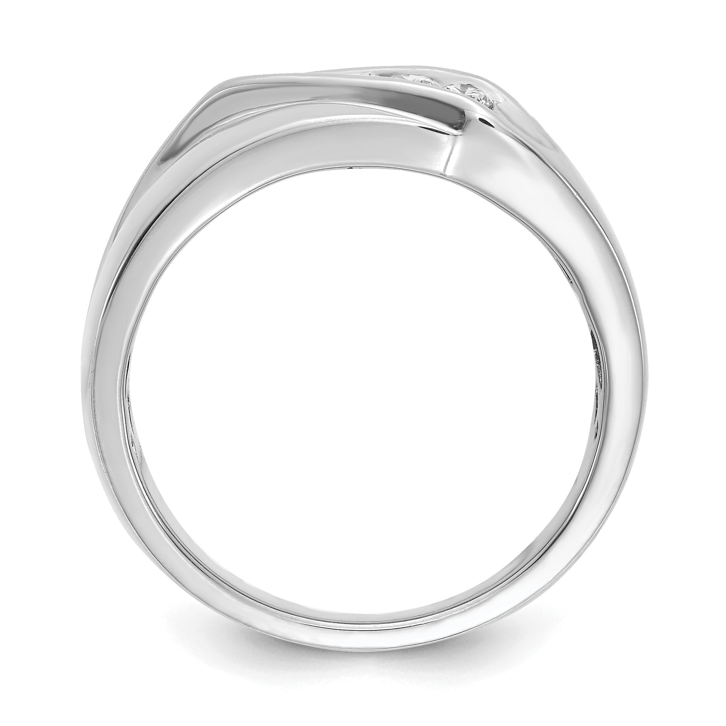 14k White Gold Diamond Mens Ring Secondary image