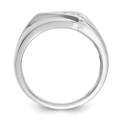 14k White Gold Diamond Mens Ring