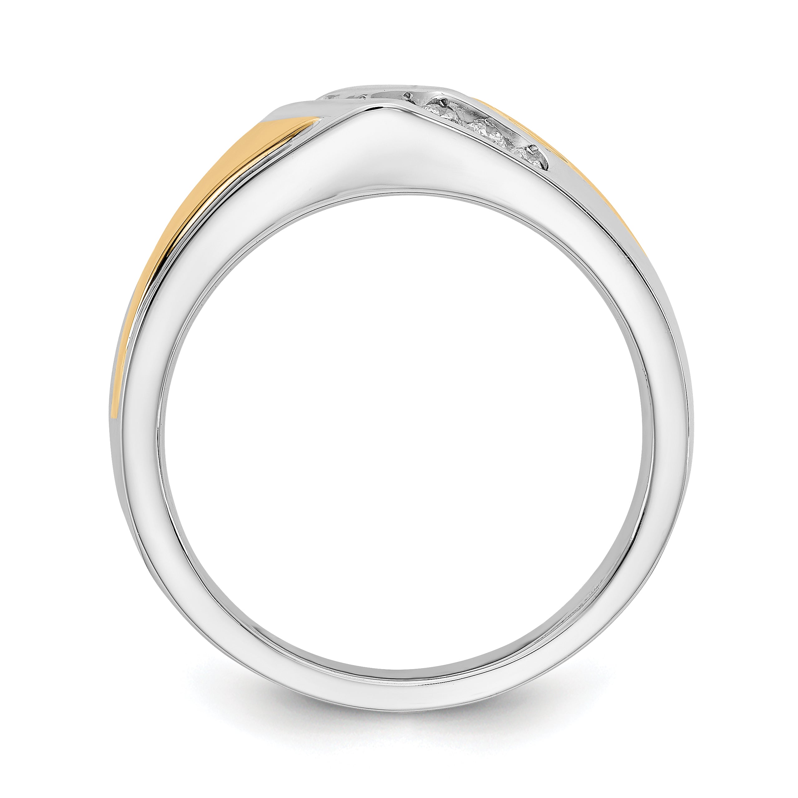 14k Two-tone Gold Diamond Mens Ring Secondary image