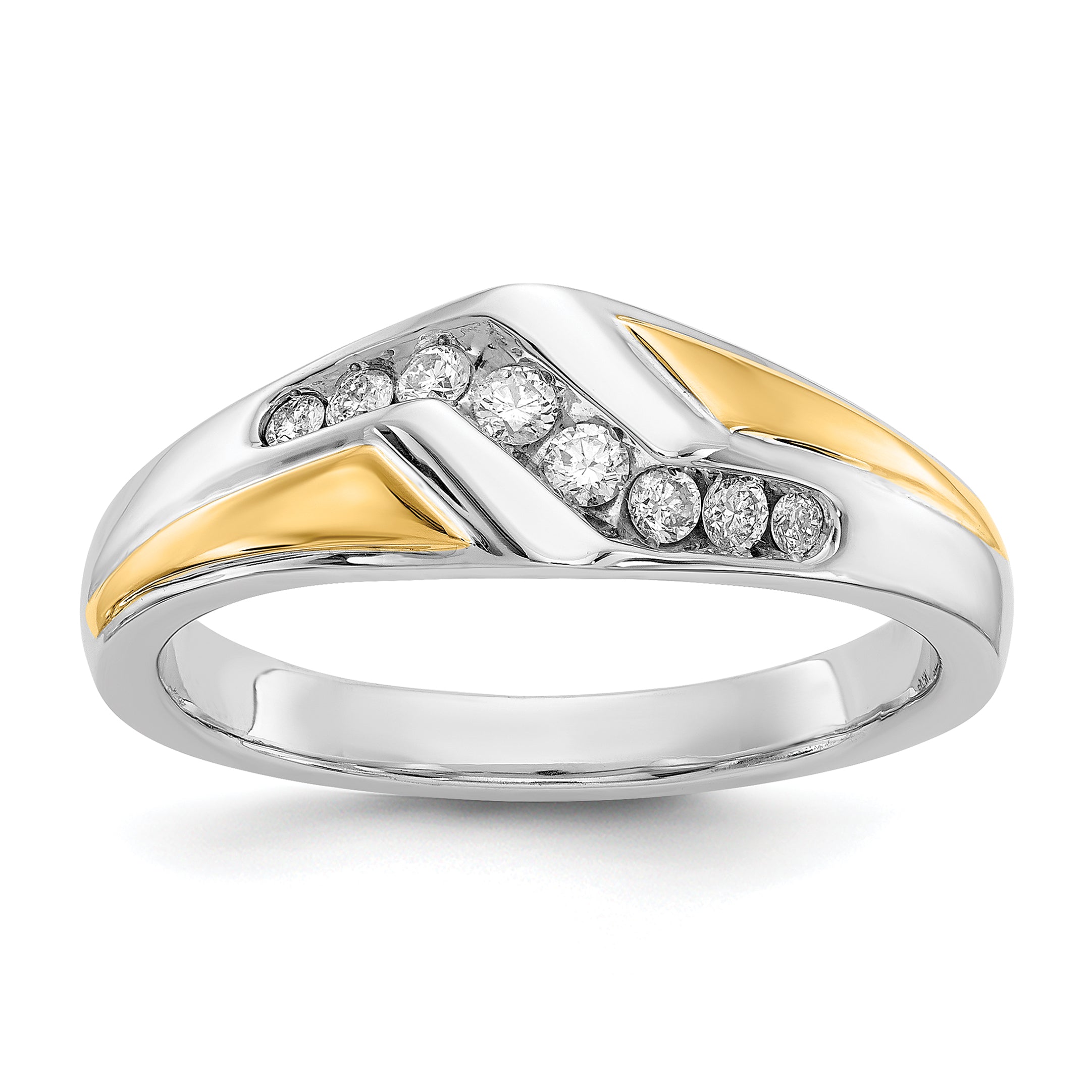 14k Two-tone Gold Diamond Mens Ring Main image