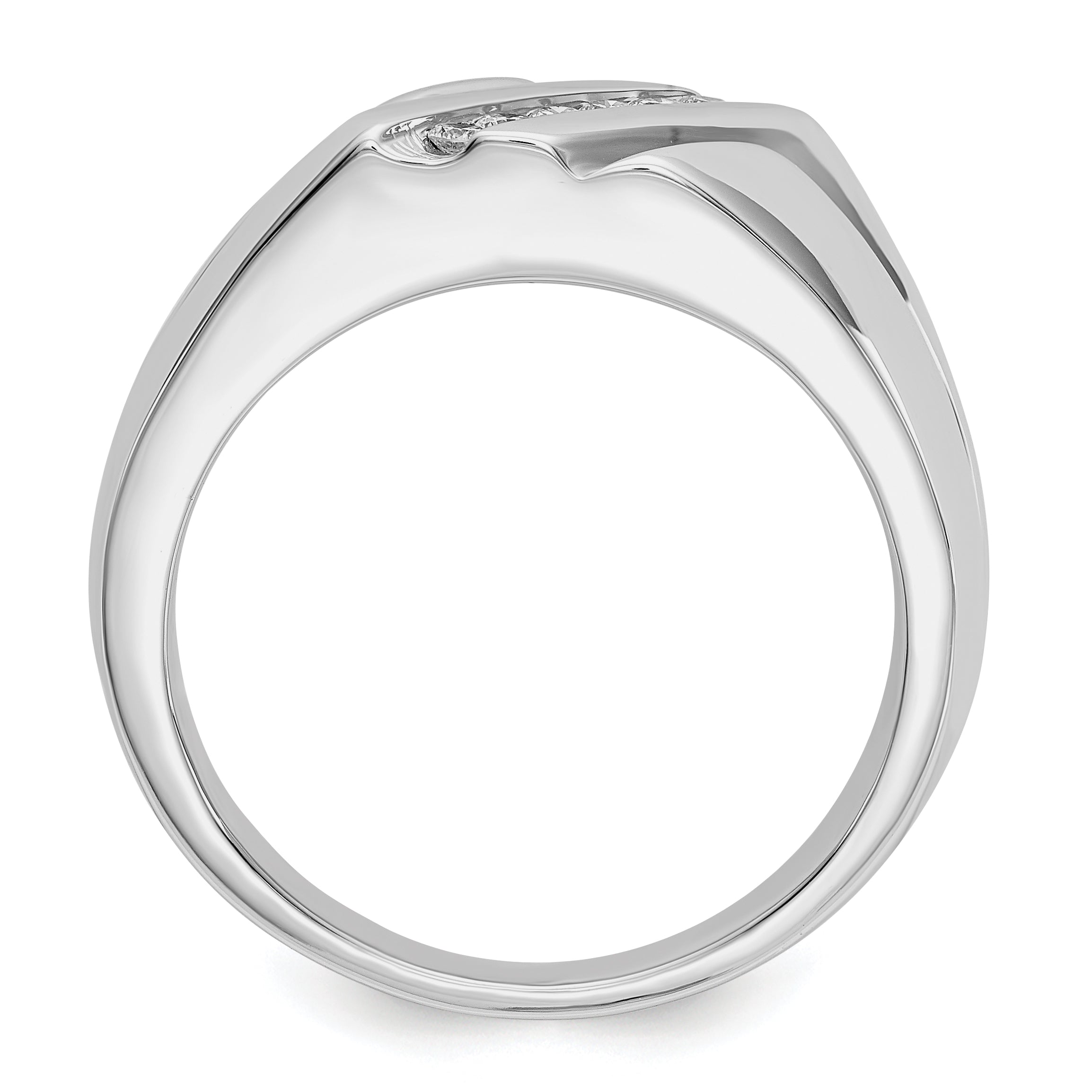 14k White Gold Diamond Mens Ring Secondary image