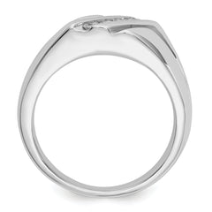 14k White Gold Diamond Mens Ring