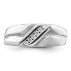 14k White Gold 1/6 carat Lab Grown Diamond VS/SI+ G+ Six Stone Complete Men's Ring