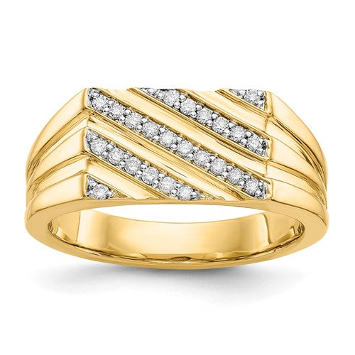 Men's Lab-Grown Diamond Ring in 14K Yellow Gold, 8.5mm (1/4 ct. tw.), Size 10 - Sophia Jewelers Main image