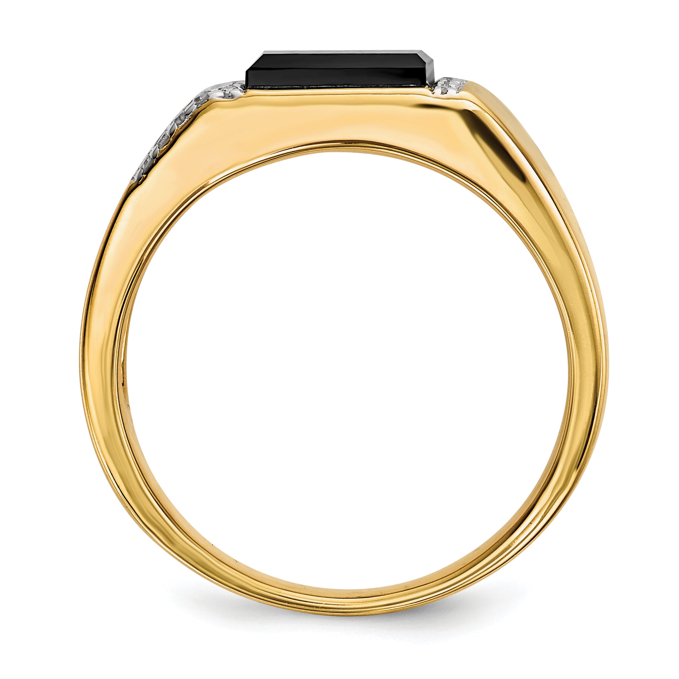 14k Onyx and Diamond Mens Ring Secondary image
