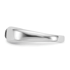 14k White Gold Black Diamond Mens Ring