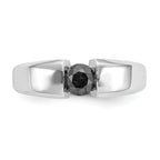 14k White Gold Black Diamond Mens Ring