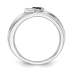 14k White Gold Black Diamond Mens Ring