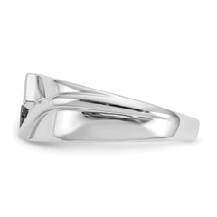 14k White Gold Black Diamond Mens Ring