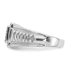 14k White Gold Black and White Diamond Mens Ring