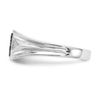 14k White Gold Black and White Diamond Mens Ring