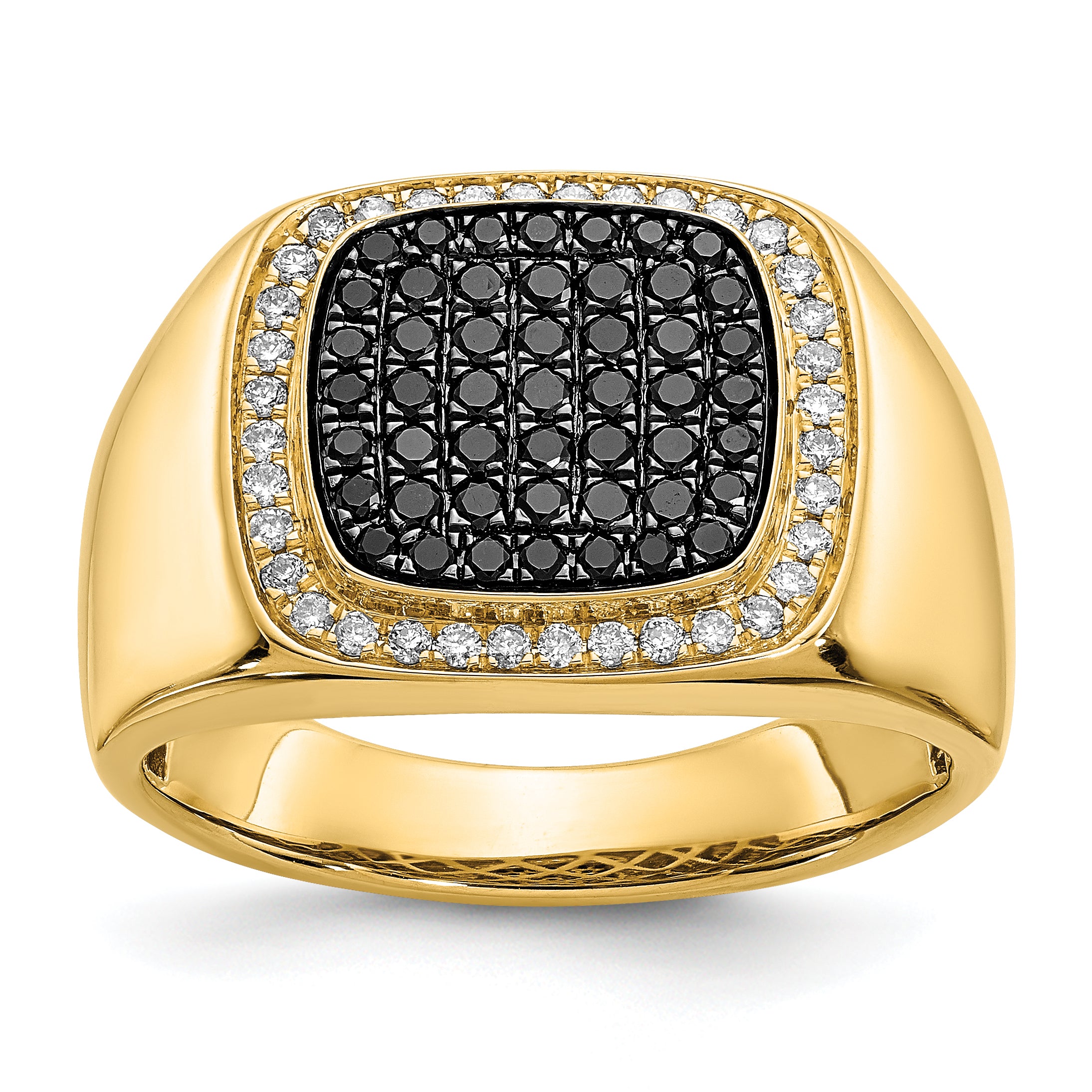 14k Black and White Diamond Mens Ring Main image