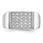 14k White Gold Diamond Mens Ring