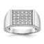 Men's Lab-Grown Diamond Cluster Ring in 14K White Gold (1/4 ct. tw.), Size 10 - Sophia Jewelers