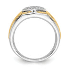 14k Two-tone Black and White Diamond Mens Ring