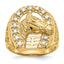 Men's Horseshoe & Horse Diamond Ring in 14K Yellow Gold (1/2 ct. tw.), Size 10 - Sophia Jewelers
