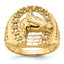 14k Horseshoe w/Horse in Center Mens Ring Mounting (No Stones Included)