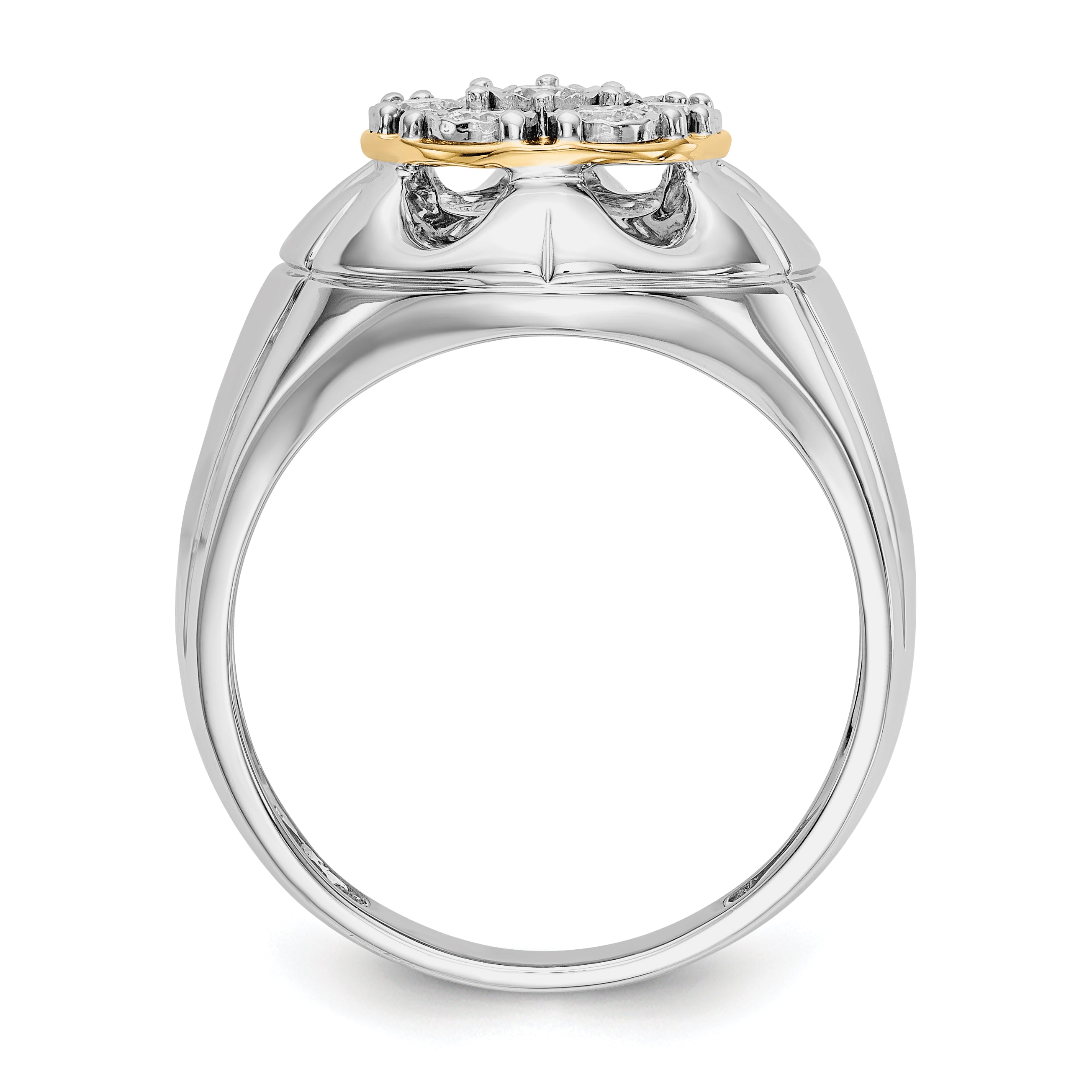 14k Two-tone Diamond Mens Ring