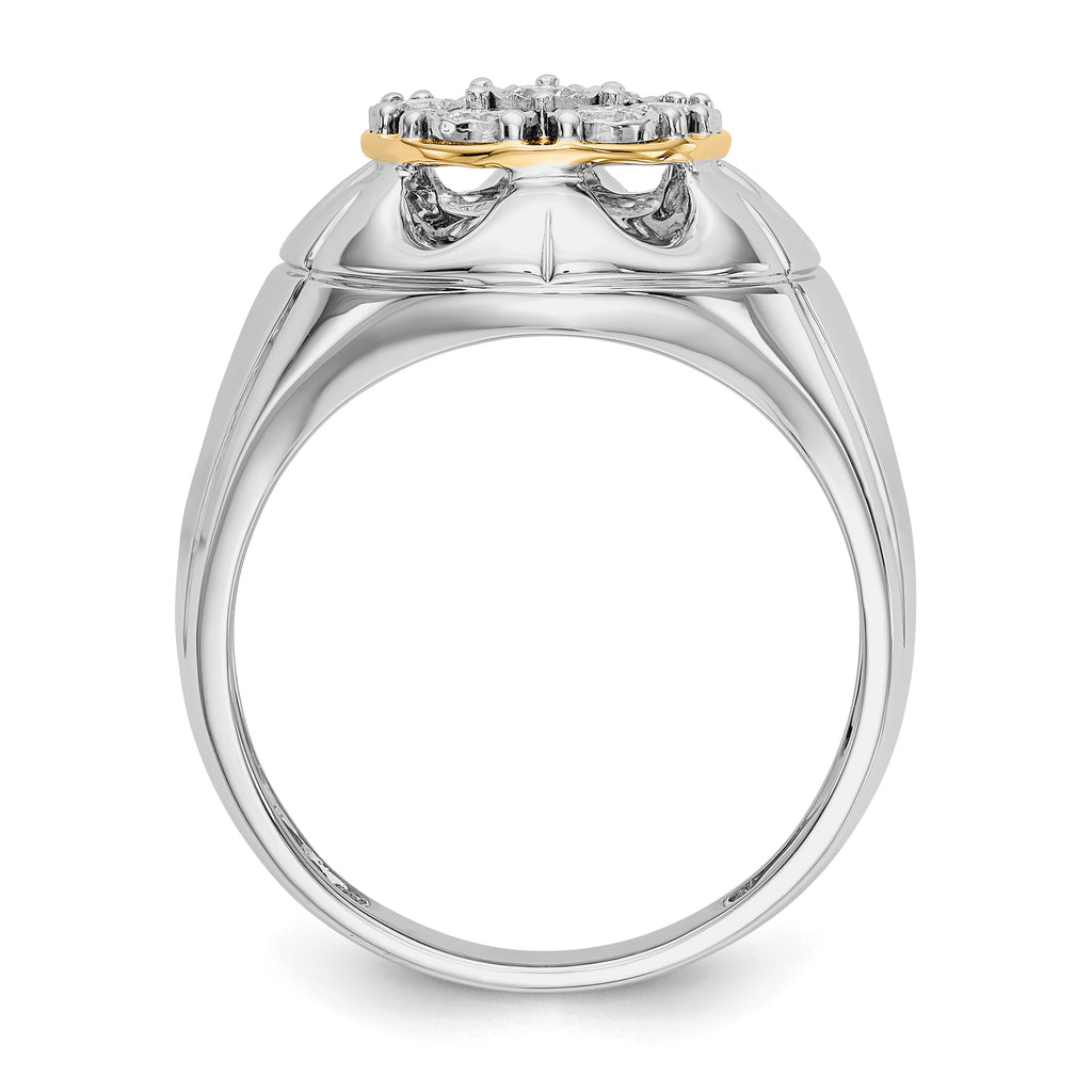 14k Two-tone Diamond Mens Ring