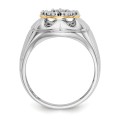 14k Two-tone Diamond Mens Ring
