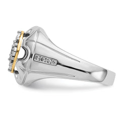 14k Two-tone Diamond Mens Ring