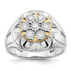14k Two-tone Diamond Mens Ring