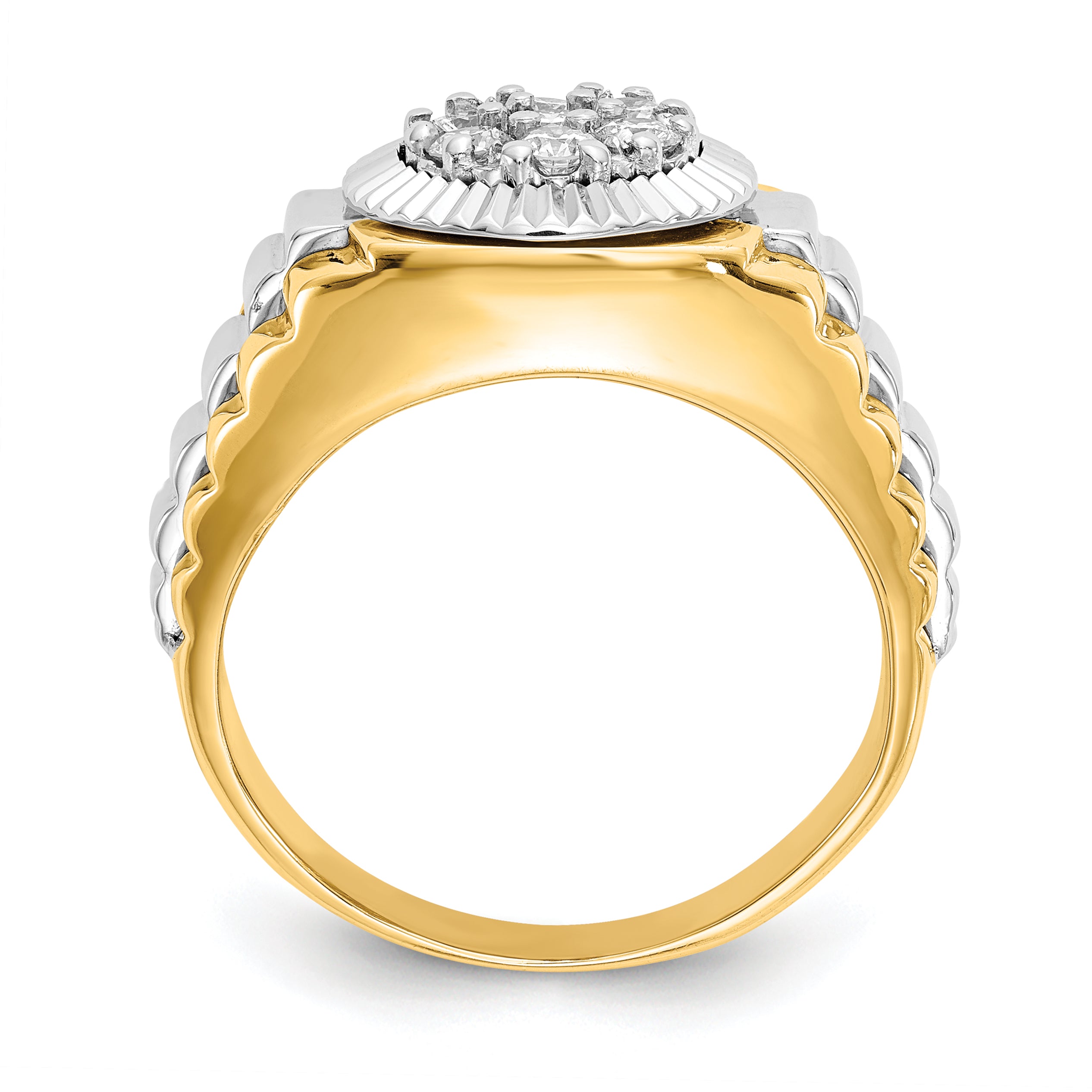14k Two-tone AA Diamond men's ring Secondary image