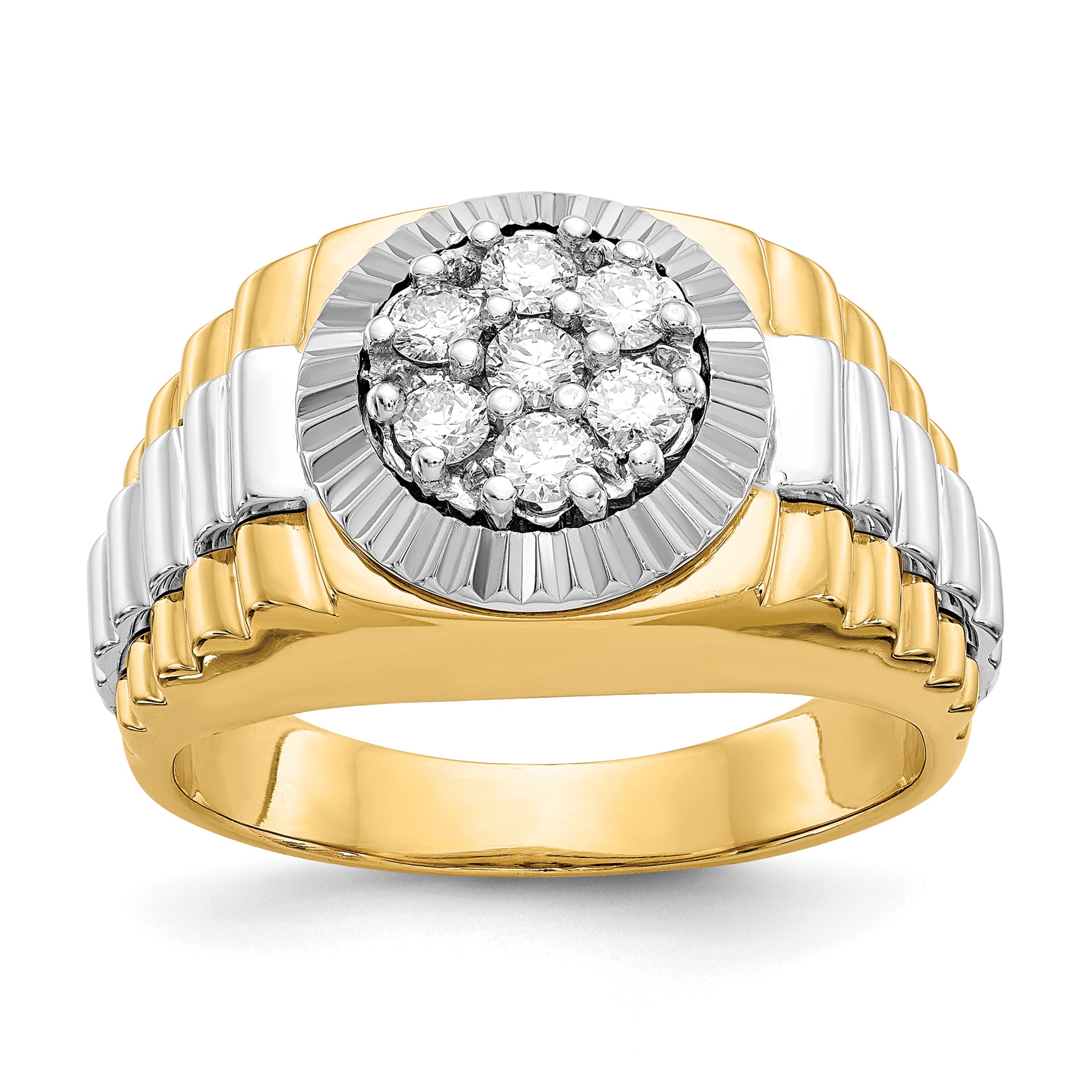 14k Two-tone AA Diamond men's ring Main image