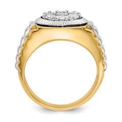14k Two-tone AA Diamond men's ring