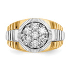 14k Two-tone AA Diamond men's ring
