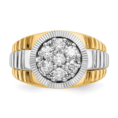14k Two-tone AA Diamond men's ring