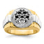 14k Two Tone Fancy Ridged-Sides 1ct Mens Diamond Ring Mounting (No Stones Included)