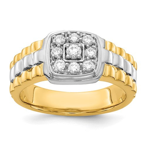Men's Lab-Grown Diamond Cluster Ring in 14K Two-Tone Gold (3/8 ct. tw.), Size 10 - Sophia Jewelers