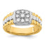 Men's Lab-Grown Diamond Cluster Ring in 14K Two-Tone Gold (3/8 ct. tw.), Size 10 - Sophia Jewelers