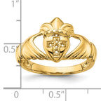 14k Polished .06ct. Diamond Mens Claddagh Ring Mounting (No Stones Included)