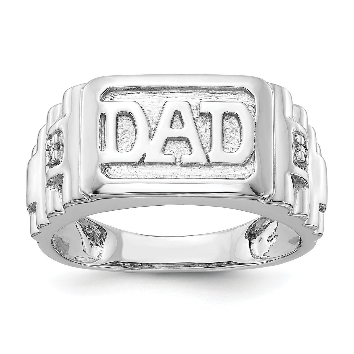 Men's Dad AA Diamond Ring in 14K White Gold (0.01 ct. tw.), Size 10 - Sophia Jewelers Main image