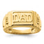 14k Etched Band Polished Mens DAD Ring Mounting (No Stones Included)