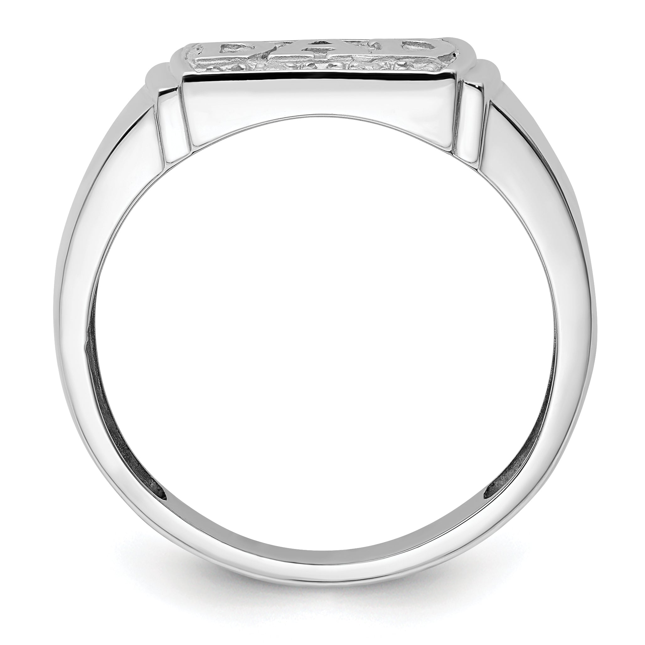 14k White Gold Mens DAD Ring Mounting (No Stones Included) Secondary image