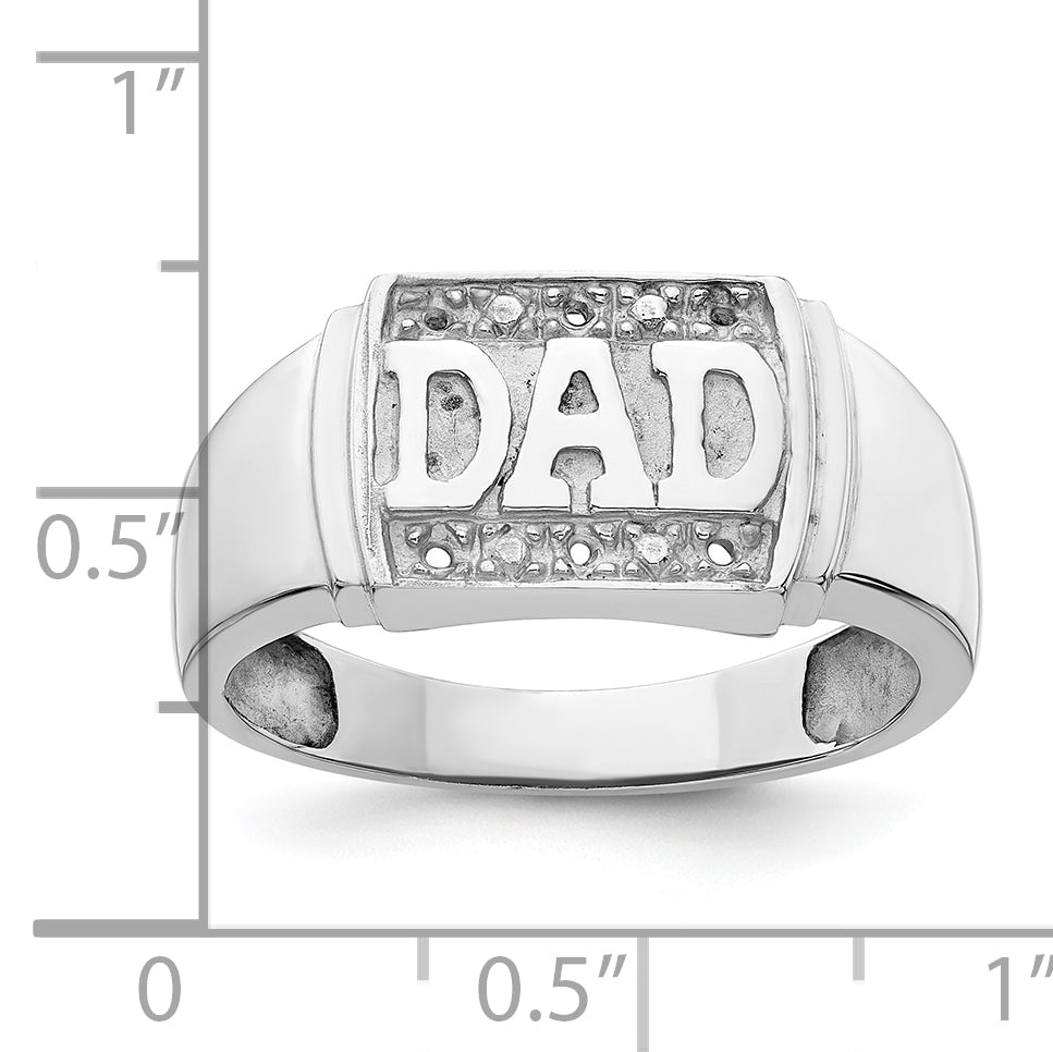 14k White Gold Mens DAD Ring Mounting (No Stones Included)
