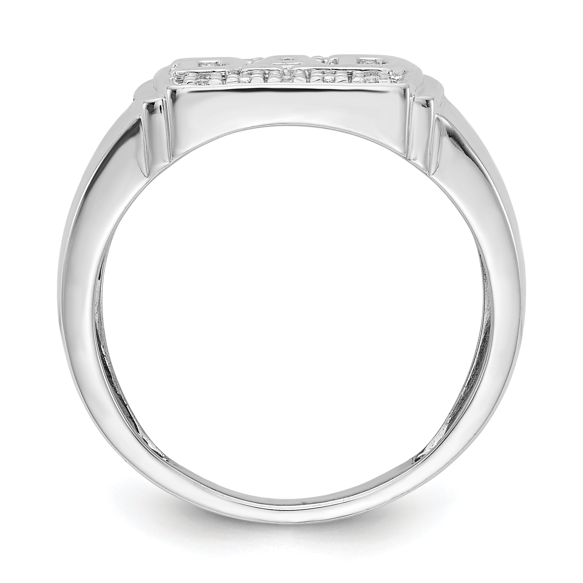 14k White Gold AA Diamond men's ring Secondary image