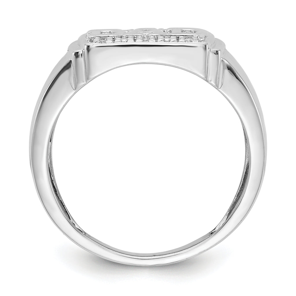 14k White Gold AA Diamond men's ring