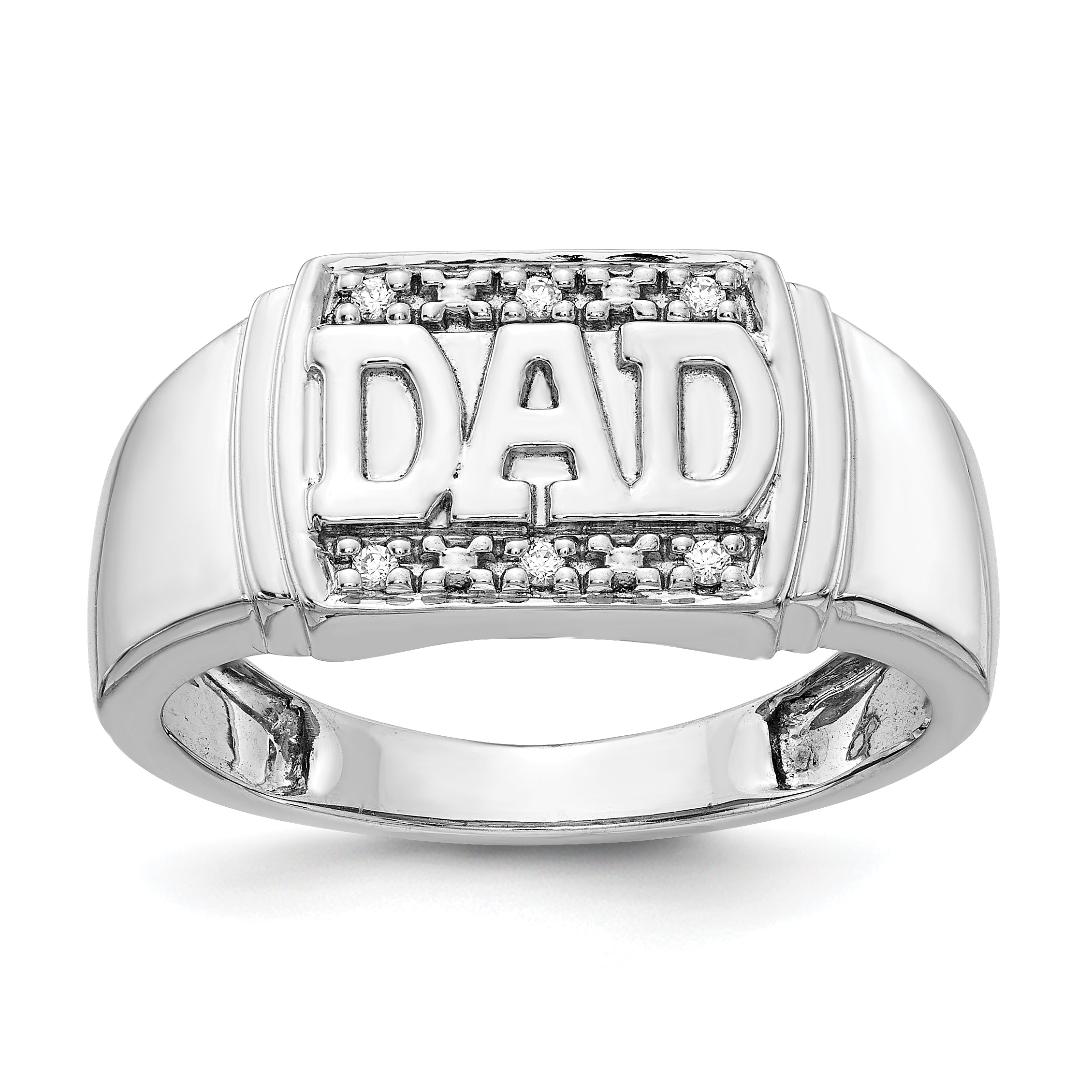 14k White Gold AA Diamond men's ring Main image