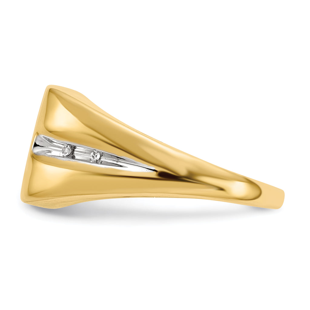 14k Onyx and Diamond Cross Mens Ring