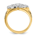 14k Two-Tone 3/8 carat Lab Grown Diamond VS/SI+ G+ Complete Men's Shriner's Ring