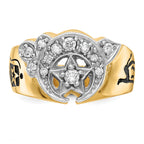 14k Two-Tone 3/8 carat Lab Grown Diamond VS/SI+ G+ Complete Men's Shriner's Ring