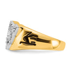 14k Two-Tone 3/8 carat Lab Grown Diamond VS/SI+ G+ Complete Men's Shriner's Ring
