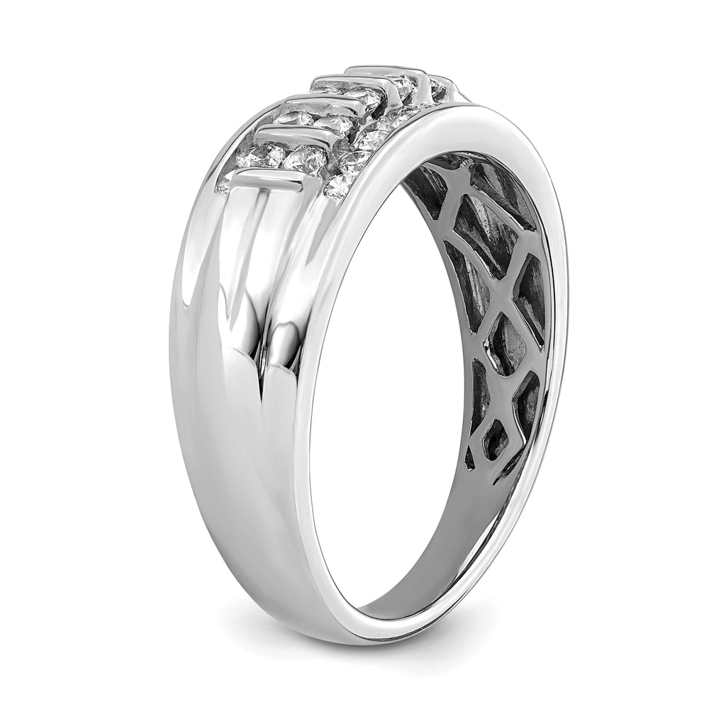 10k White Gold 1/2 carat Lab Grown Diamond VS/SI+ G+ Complete Men's Ring