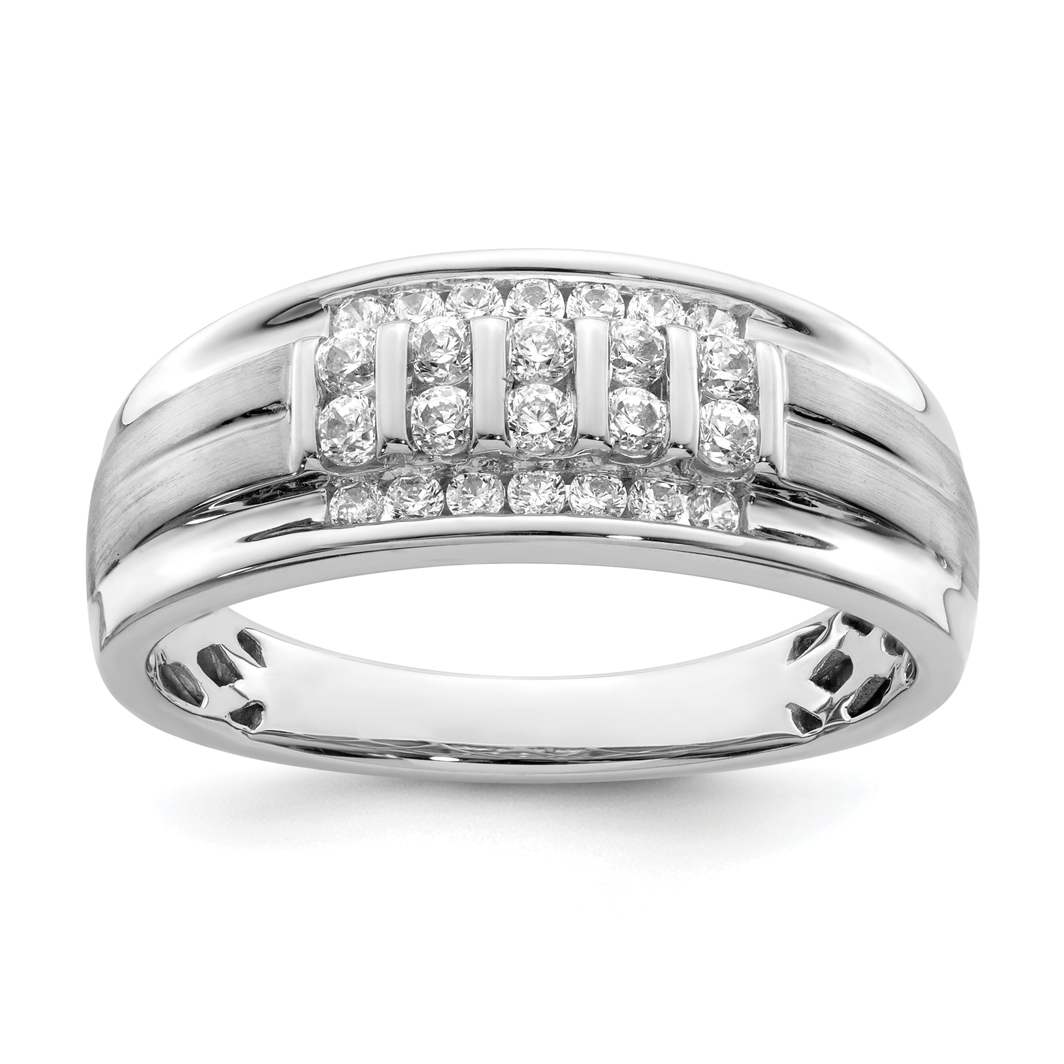 10k White Gold 1/2 carat Lab Grown Diamond VS/SI+ G+ Complete Men's Ring Main image