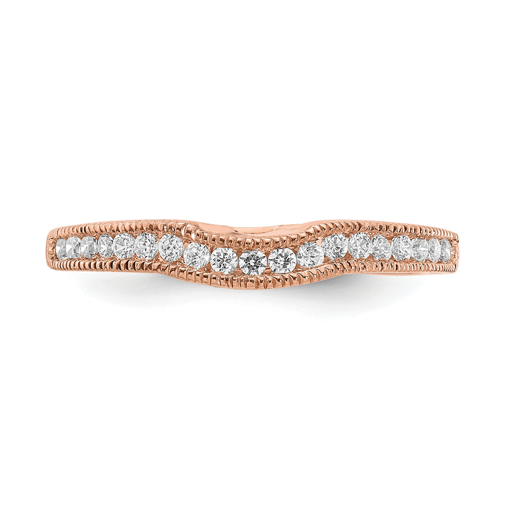 10k Rose Gold 1/4 carat Lab Grown Diamond VS/SI+ G+ Complete Contoured Wedding Band