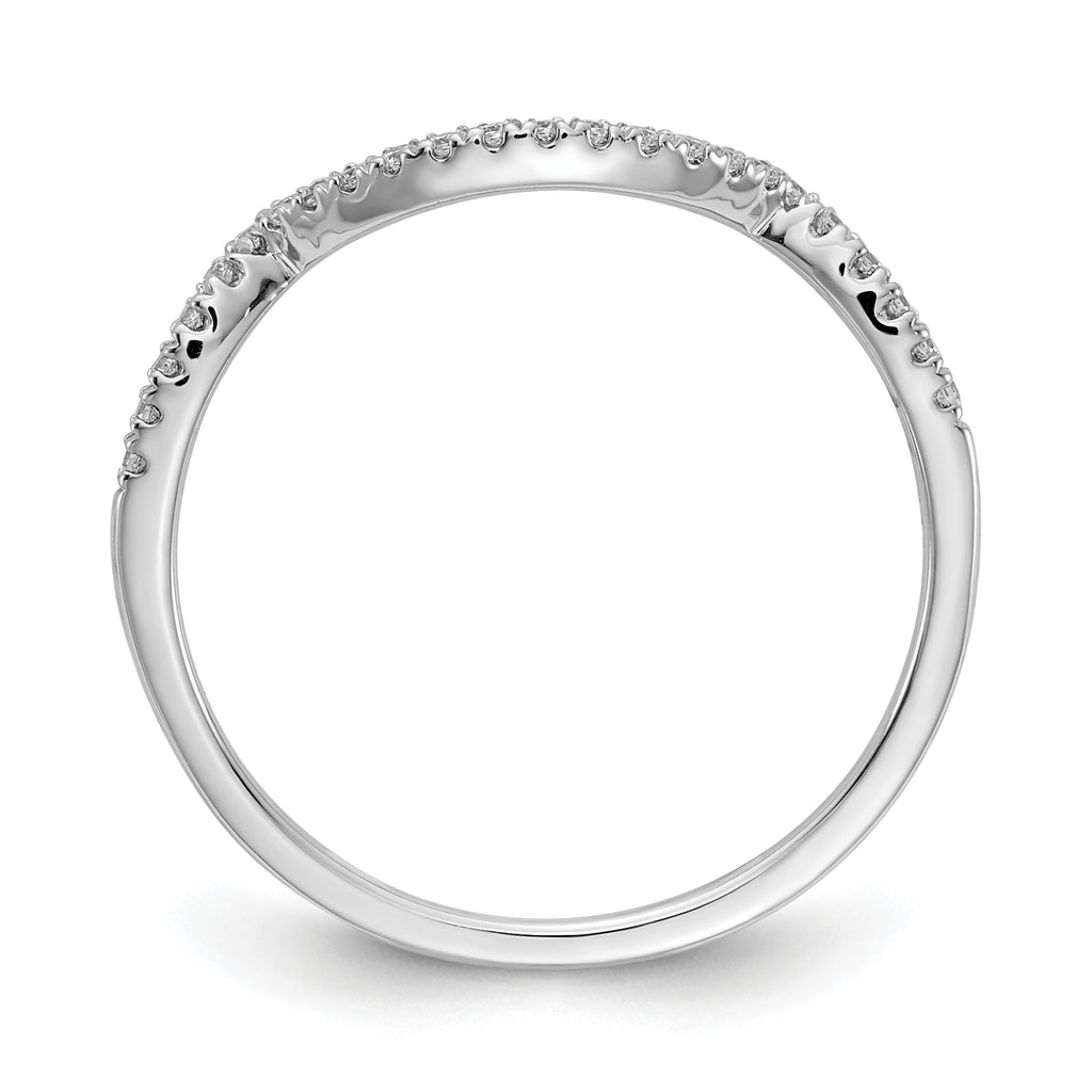 14k White Gold 1/8 carat Lab Grown Diamond VS/SI+ G+ Complete Round Contoured Wedding Band